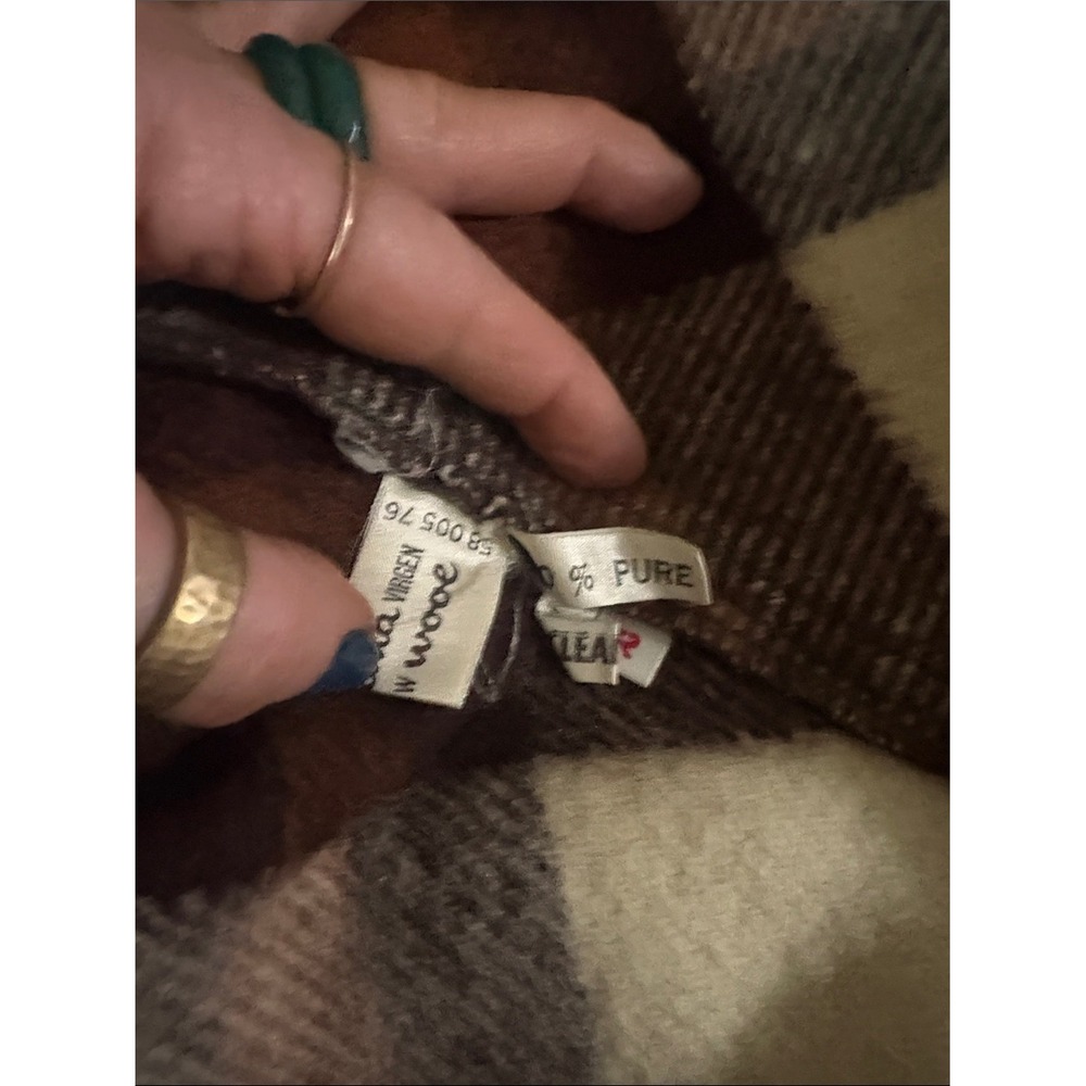 Vintage Wool Plaid Hooded Poncho Cape size O/S FIRm - Picture 13 of 16